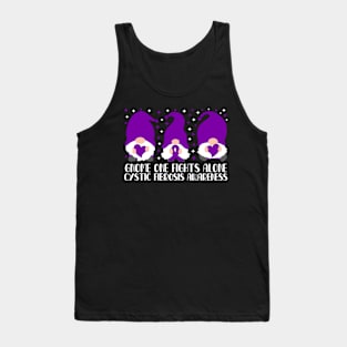 Gnome One Fights Alone Cystic Fibrosis Awareness Tank Top